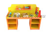 СТОЛ ДИДАКТИЧЕСКИЙ ЛДСП ЖЕЛТЫЙ + ОРАНЖЕВЫЙ (КРОМКА ОРАНЖЕВАЯ) С ИГРУШКАМИ