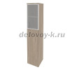 Шкаф высокий узкий правый (1 средний фасад ЛДСП + 1 низкий фасад стекло в раме)  O.SU-1.7R(R)