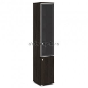 Шкаф со стеклом в алюминиевом профиле узкий высокий правый V-505пр 412*440*2195 рис1