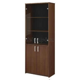 Шкаф для документов со стеклянными тонированными дверьми А-310+А-стл310тон 770*370*2000мм рис1