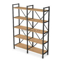 10СД.001 Стеллаж двойной (1560-400-2000) Graphit_Черный рис1