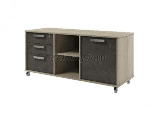 Z-292-1 Тумба греденция 3 ящика, ниша и дверь, подкатная рис1