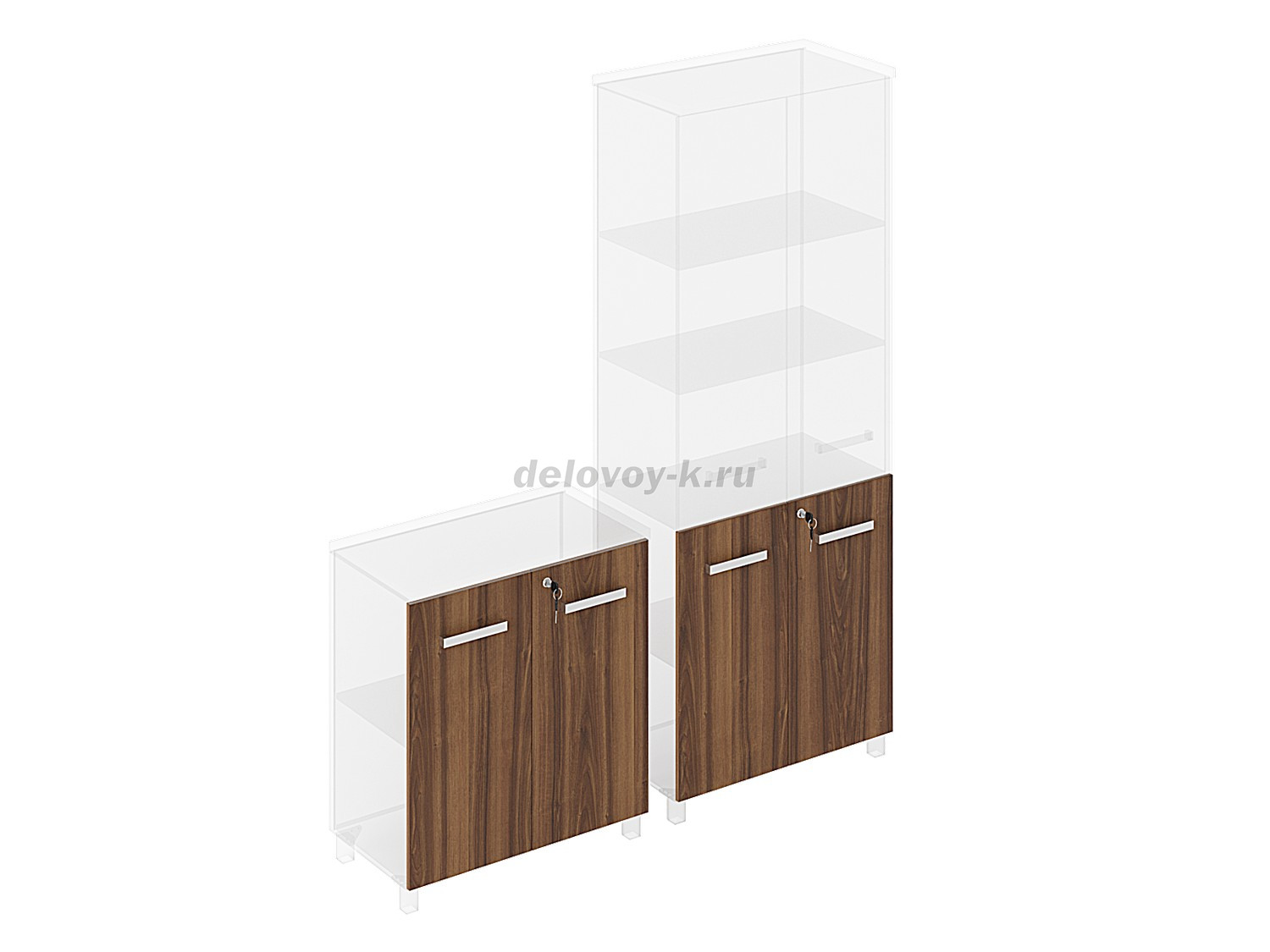 Двери шкафа с замком низкие 038 комплект 2 шт. 400х18х780 фото