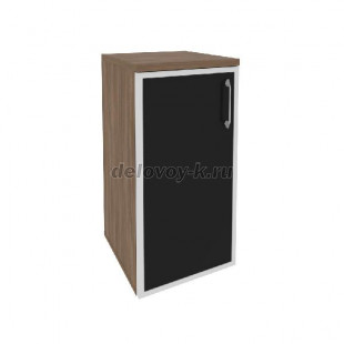 Шкаф низкий узкий левый (1 низкий фасад стекло лакобель черное в раме)  400*420*823 O.SU-3.2R(L) bla рис1