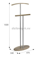 Вешалка костюмная Дэви 2 металлик дуб крымский состаренный_i рис3