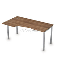 2М.121 Стол криволинейный прав. (1600*900*750)|шамони темный/алюминий матовый рис1