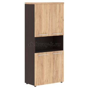 Шкаф высокий широкий с 2-мя комплектами глухих малых дверей и топом AHC 85.4 рис1