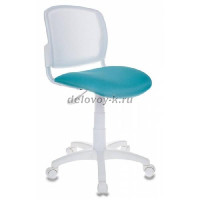 Кресло детское Бюрократ CH-W296NX/15-175 спинка сетка белый TW-15 сиденье бирюзовый 15-175 рис1