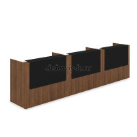 1КР-КЛ.003.1 Комплект Ресепшн с фартуком HPL 4264-750-1149 с подсветкой_Шамони темный_Черный матовый рис1