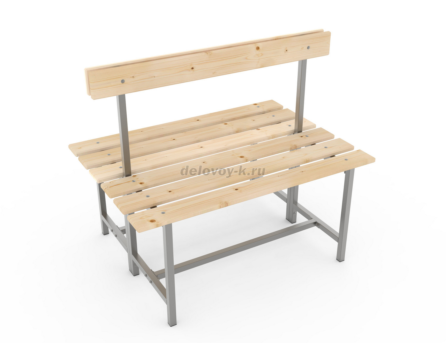 Скамья с деревянным настилом СТ-2(2) двойная, со спинкой 1000х745х870 фото 1