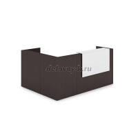 1КР-ДС.102 Комплект Ресепшн с фартуком ЛДСП 2344-1777-1161 без подсветки_Венге_Белый_1 рис2