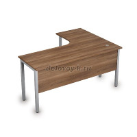 2МД.132 Стол криволинейный лев. (1600*1200*750)|шамони темный/алюминий матовый рис1