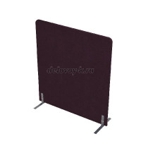 011.МПО.1214 Акустическая мобильная перегородка на стационарных опорах (1200-450-1400) violet_алюминий матовый рис1