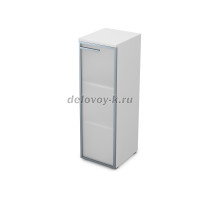 9ПЛ.017.6 Пенал средний со стеклом (400-450-1245) , левый белый премиум рис4