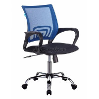 Кресло Бюрократ CH-695N/SL/BL/TW-11 спинка сетка синий TW-05 сиденье черный TW-11 крестовина хром рис1