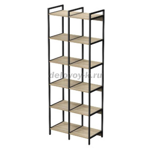 10СВД.6.400 Стеллаж высокий двойной 6 полок, узкий (780*400*2080) рис1