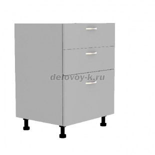 Тумба кухонная с тремя выдвижными ящиками 600*500*720 рис1