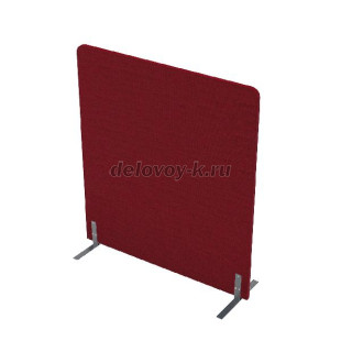 011.МПО.1214 Акустическая мобильная перегородка на стационарных опорах 1200*450*1400 (Red/Алюминий матовый) рис1
