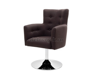 Кресло с подлокотниками Граф С-26/1 на хромированной опоре "блин" с пиковками рис2