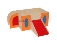 Горка Слоненок, 2060*1900*800 (каркас бук с разноцветными фасадами, Вариант 2) рис1