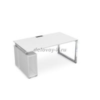 НССБ-О.994 Стол с тумбой под системный блок (1600-900-750) белый премиум_металл глянец рис4