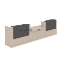 1КРС-ДС.009 Комплект Ресепшн с фартуком ЛДСП 4232-901-1161 без подсветки_Шамони светлый_Graphit_1 рис2