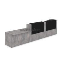 1КРС-КЛ.008 Комплект Ресепшн с фартуком HPL 4232-901-1149 без подсветки_Basalt_Черный матовый рис4