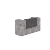 1КРТ-ДС.005.1 Комплект Ресепшн с фартуком ЛДСП 3632-763-1161 с подсветкой_Шамони темный_Белый рис1