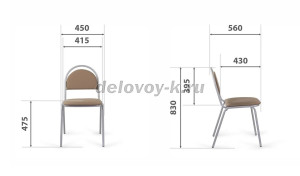 Стул Стандарт каркас серый, кожзам Z рис1