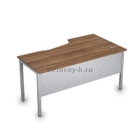 2МК.120 Стол криволинейный лев. (1600*900*750)|шамони темный/алюминий матовый рис1