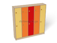 Шкаф 5-секционный с антресолью на цоколе рис1