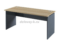 Стол письменный 1650 с 2-мя заглушками кк I-26 Антрацит рис1