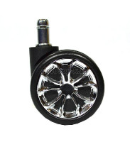 Ролики полумягкие 805-6 хром. Диаметр штока 11 м. Диаметр ролика 58 мм рис1