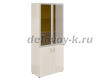 Шкаф широкий высокий с тонир. стеклом в алюм. раме (без топа) ФР-6.0+8.0+60.0_2+С504_2 Дуб молочный