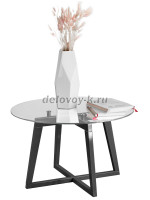 Стол журнальный Рилле 445 серый графит стекло прозрачное (круг)_h рис5
