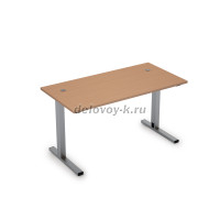 2MLK.089 Стол рабочий, прямолинейный с кабель-каналом (1400-800-750) бук_алюминий матовый рис3