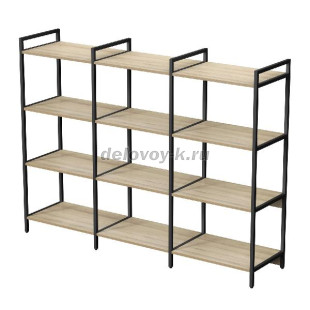 10ССТ.4.600 Стеллаж средний тройной 4 полки (1760*400*1328) рис1