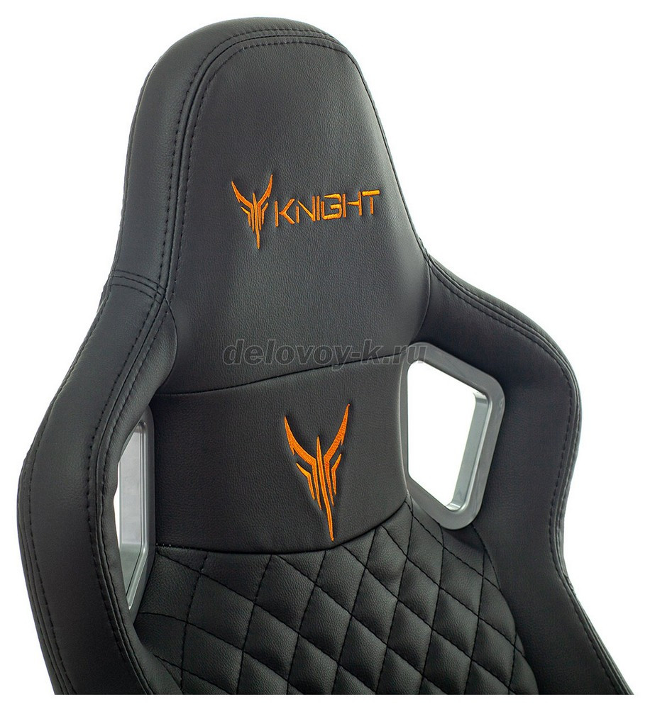 Кресло игровое KNIGHT OUTRIDER экокожа ромбики, подголовник, крестовина металл фото 11