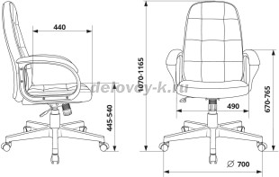 Кресло руководителя Бюрократ CH-002 крестовина пластик рис4