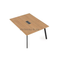 10СПК.128 Стол системы БЕНЧ переговорный конечный (1200-1200-750)_Graphit_Белый рис1