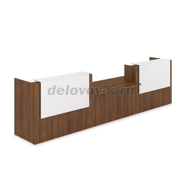 1КРС-ДС.009.1 Комплект Ресепшн с фартуком ЛДСП 4232*901*1161 с подсветкой рис1