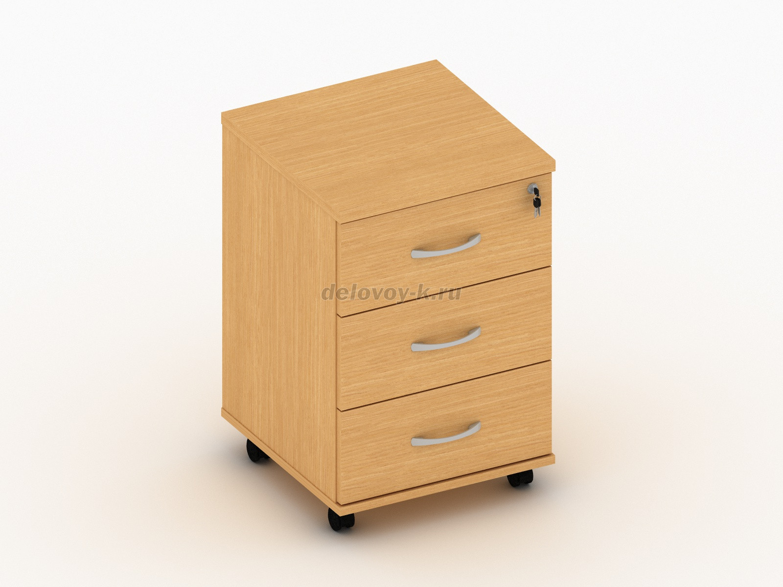 Тумба выкатная с центральным замком на три ящика 420х430х630 ПР-17.01 фото