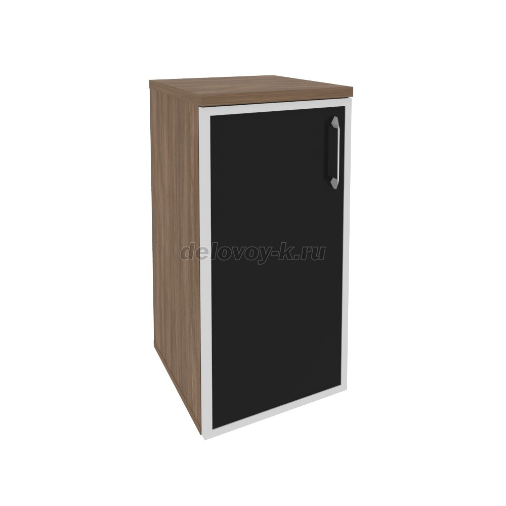 Шкаф низкий узкий левый (1 низкий фасад стекло лакобель черное в раме)  400*420*823 O.SU-3.2R(L) bla фото