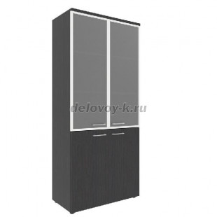 XHC 85.7 Шкаф со стеклянными дверьми в алюминиевых рамах с топом 850х410х1930 рис1