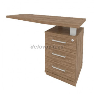 Тумба приставная с топом для криволинейного стола левая (справа от стола) KTP-2 (R) рис1