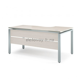 Стол письменный эргономичный с царгой на металлокаркасе V-1.6.2М_R 1600*700*750мм рис1