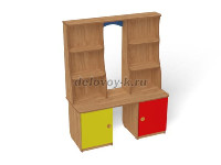 Стеллаж для книг и пособий, 1200*480*1500 (каркас бук с разноцветными фасадами, Вариант 2) рис1
