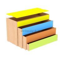 Кровать детская раздвижная четырехуровневая с крышкой КВК-03 рис1