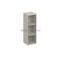 К.358 Шкаф для документов средний узкий с прозрачным стеклом 400-1230-380_Дуб шамони рис1