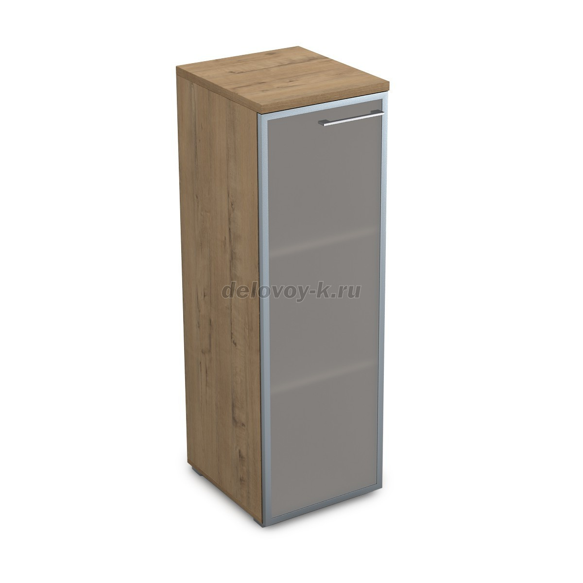 9НЛД.017.6 Пенал средний со стеклом в раме левый (400*450*1245) задняя стенка ЛДСП фото